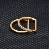 5Pcs Titanium Nose Ring 16G CZ Paved Segment Ring Cartilage