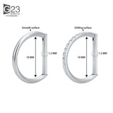 5Pcs Titanium Nose Ring 16G CZ Paved Segment Ring Cartilage
