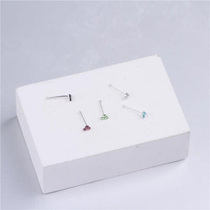 20 PCS Crystal Nose Stud 3 Stone Nose Bone Ball Pin