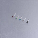20 PCS Crystal Nose Stud 3 Stone Nose Bone Ball Pin