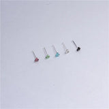 20 PCS Crystal Nose Stud 3 Stone Nose Bone Ball Pin