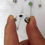12Pcs Acrylic Flat CZ Gem Bioplast Pregnancy Navel Belly Button Rings 14g