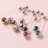 12Pcs Acrylic Flat CZ Gem Bioplast Pregnancy Navel Belly Button Rings 14g