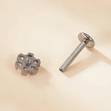 G23 Titanium Zirconia Stone Flower Labret Stud Lip Ring Ear Cartilage