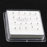 20Pcs Box Small Ball Nose Rings Piercing Studs 2.0mm 925 Silver