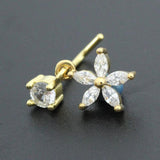 20G Surgical Steel Nose Rings with CZ Heart Dangle L Shape Nose Studs