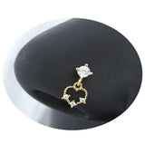 Cross Nose Piercing Jewelry CZ Cross Dangle L Shape Nose Studs