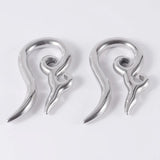 PAIR Stainless Steel Alien Ear Weights Plugs Tunnel Spiral Gauges