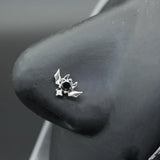 Surgical Steel Heart Nose Piercing CZ Flower Butterfly L Shape Nose Studs