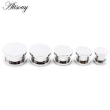 2PCs Stainless Steel Screw Pulley Ear Flesh Tunnels Plugs Expander