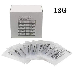 100PCS Surgical Steel Body Piercing Needles E.O.Gas Sterilized