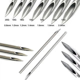 100PCS Surgical Steel Body Piercing Needles E.O.Gas Sterilized