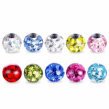 2pcs/lot 4mm 316L Stainless Steel Epoxy Crystal Ball Body Piercing Jewelry PL12