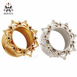 2PCS Stainless Steel Ear Tunnels Plugs for Women Men