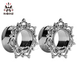 2PCS Stainless Steel Ear Tunnels Plugs for Women Men