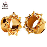 2PCS Stainless Steel Ear Tunnels Plugs for Women Men