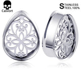 Stainless Steel Teardrop Ear Gauges Plugs Stretcher Piercing Jewelry