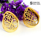 Stainless Steel Teardrop Ear Gauges Plugs Stretcher Piercing Jewelry