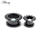 2pcs 6-25mm Opal Screw Ear Tunnels Flesh Plugs Gauges Jewelry