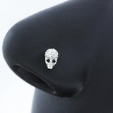 Butterfly Nose Ring 20G Surgical Steel CZ Heart Dangle Nose Stud
