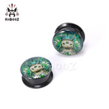Cartoon Acrylic Three-eyed Cat Ear Plugs 6-30mm 2PCS