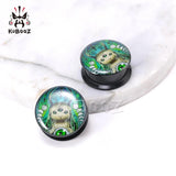 Cartoon Acrylic Three-eyed Cat Ear Plugs 6-30mm 2PCS