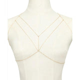 Geometric Silver Body Chain for Women Lady Sexy Chest Chain