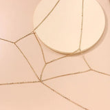 Geometric Silver Body Chain for Women Lady Sexy Chest Chain