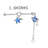 1PC Stainless Steel Industrial Barbell Star Dangle