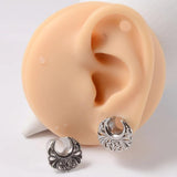 2pcs Stainless Steel Moon Star Ear Plugs 8-16mm