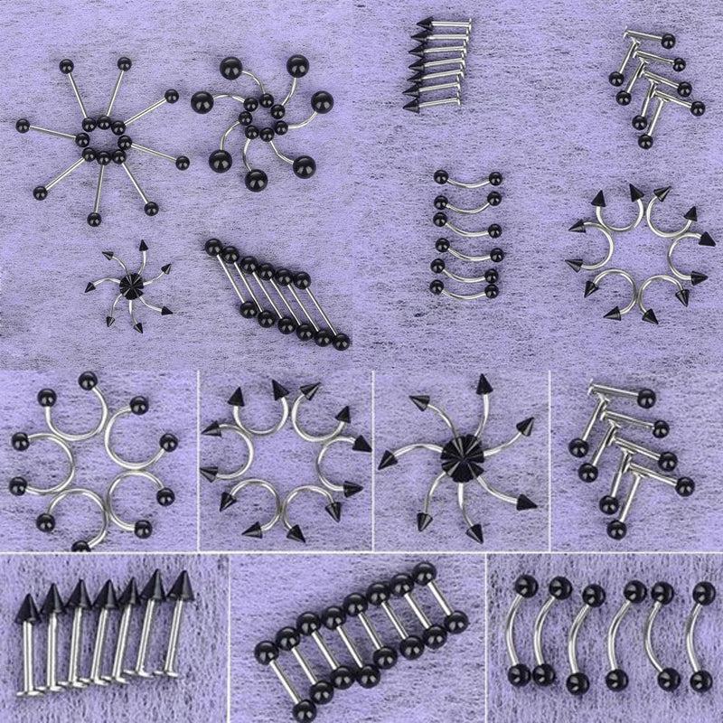 50Pcs 10 Styles Body Piercing Jewelry Lot