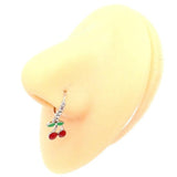 Cherry Nose Cuff Dangling Pendant Nose Ring Women Piercing Jewelry