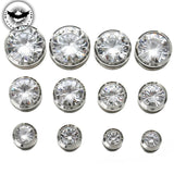 CZ Ear Tunnel Stainless Steel Plugs Gem Gauges Body Piercing 3-25mm