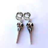 Goth Skull Pendant Ear Plugs Gauges Stainless Steel Stretcher Y2k Jewelry