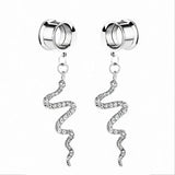 Goth Skull Pendant Ear Plugs Gauges Stainless Steel Stretcher Y2k Jewelry