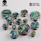 2 PCS Rainbow Conch Ear Tunnels Plugs Expander Body Piercing Jewelry Earrings