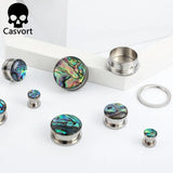 2 PCS Rainbow Conch Ear Tunnels Plugs Expander Body Piercing Jewelry Earrings