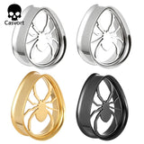 316 Stainless Steel Heart spider Ear Gauges Plugs Body Piercing Jewelry