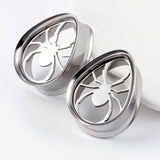 316 Stainless Steel Heart spider Ear Gauges Plugs Body Piercing Jewelry