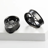 316 Stainless Steel Heart spider Ear Gauges Plugs Body Piercing Jewelry