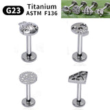 G23 Titanium Labret Lip Stud Earrings ASTM F136 Women Jewelry