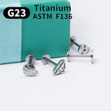 G23 Titanium Labret Lip Stud Earrings ASTM F136 Women Jewelry