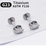 G23 Titanium Labret Lip Stud Earrings ASTM F136 Women Jewelry