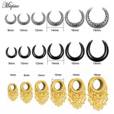 Miqiao 1Piece Stainless Steel Saddle Ear Tunnel Plug Piercing Ring