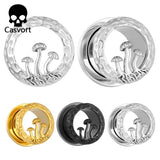 2PCS Stainless Steel Mushroom Ear Tunnels Plugs Gauges Expander