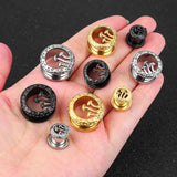 2PCS Stainless Steel Mushroom Ear Tunnels Plugs Gauges Expander