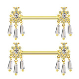 316L Stainless Steel Snake Nipple Rings Zircon Bow One Arrow Nipple Piercing