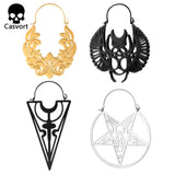 2PCS Stainless Steel Dangle Earrings Ear Hangers Plugs Ear Weights