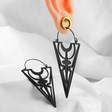 2PCS Stainless Steel Dangle Earrings Ear Hangers Plugs Ear Weights