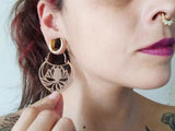 2PCS Stainless Steel Dangle Earrings Ear Hangers Plugs Ear Weights